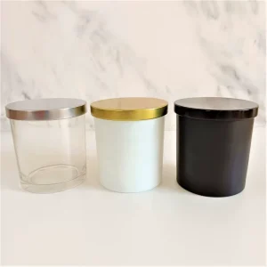 clear Glass Candle Jar With Silver or Gold Lid 240ml 300ml Glass Holders Candle Container