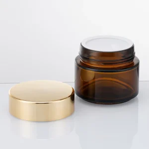 customized logo oem 100ml empty brown glass face cream jar for cosmetics