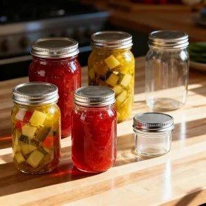 frascos de vidrio Canned Food Jam Pickles canning jars 16oz 12oz 8oz 4 oz Mason Glass Jar with Silver Lid