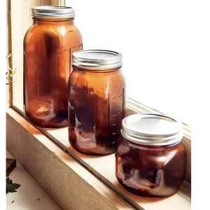 frascos de vidrio Canned Pickle Canned Pickle jam amber brown mason jar mason jars with lids and rings for canning