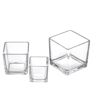quadrate Candle container Fashion Candle jars 120ml 300ml 640ml Glass candle jar With lid